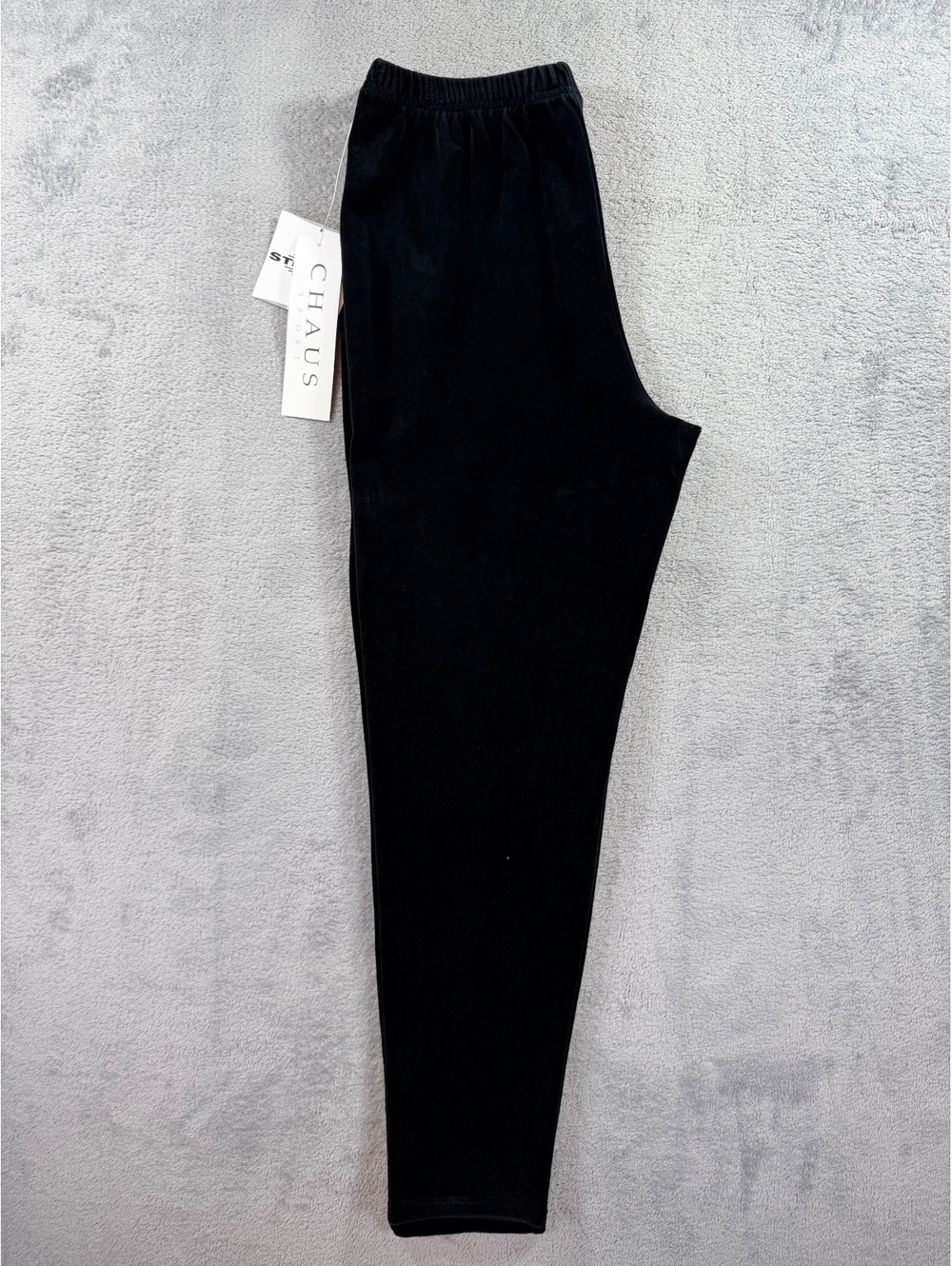 Chaus Sport Neutral Velour Black Elastic Waist Pants Size L - Picture 11 of 13